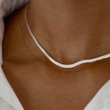 Load image into Gallery viewer, Silver herringbone necklace