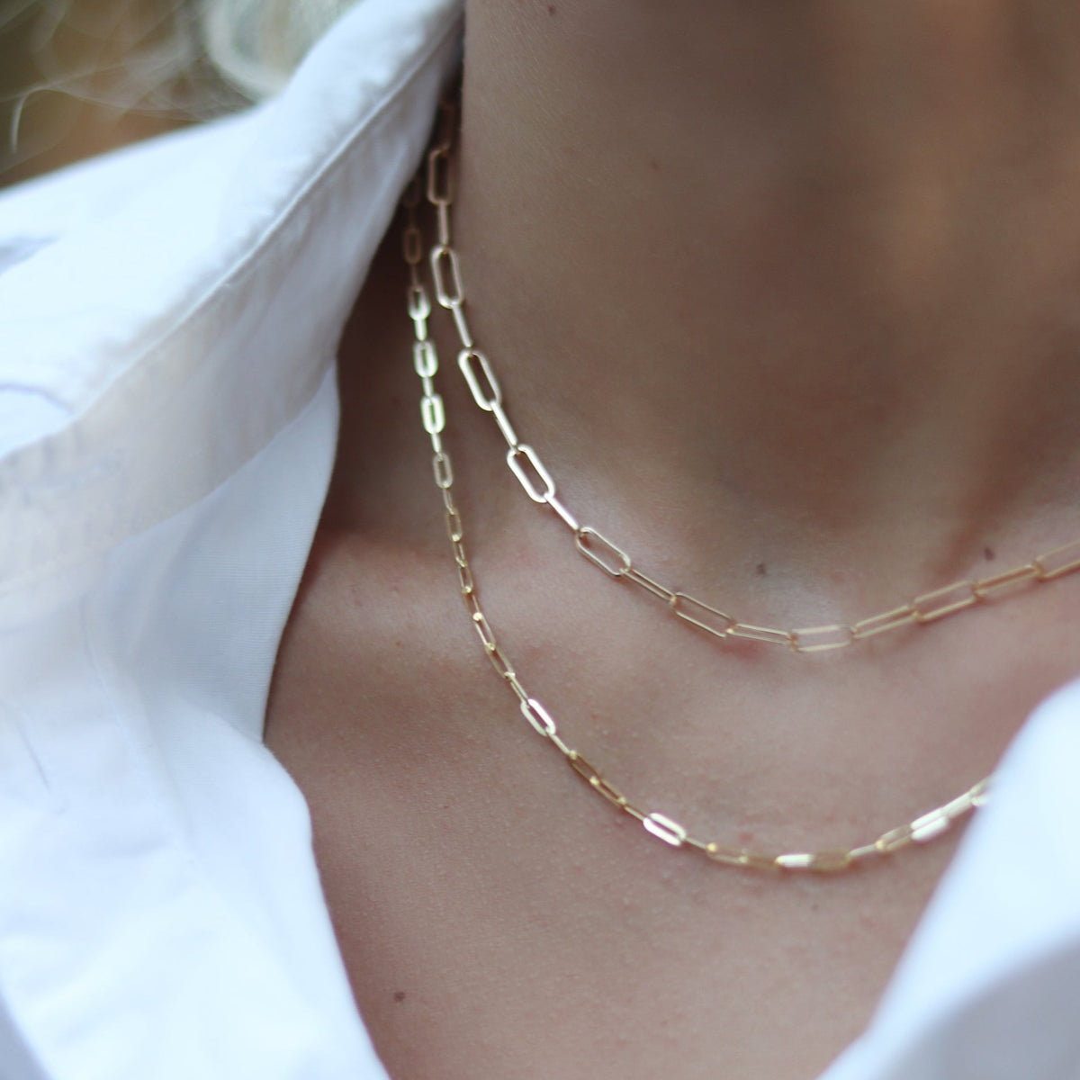 9kt gold Paperclip Chain Biophilia jewellery