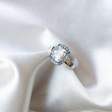Load image into Gallery viewer, Moissanite & aquamarine engagement ring