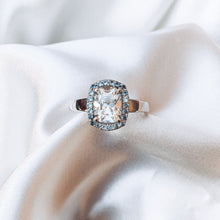 Load image into Gallery viewer, Moissanite & aquamarine engagement ring