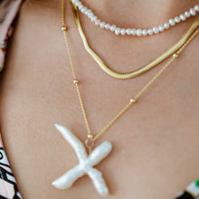 Load image into Gallery viewer, pearl cross freshwater pearl cross pearl cross pendent 
