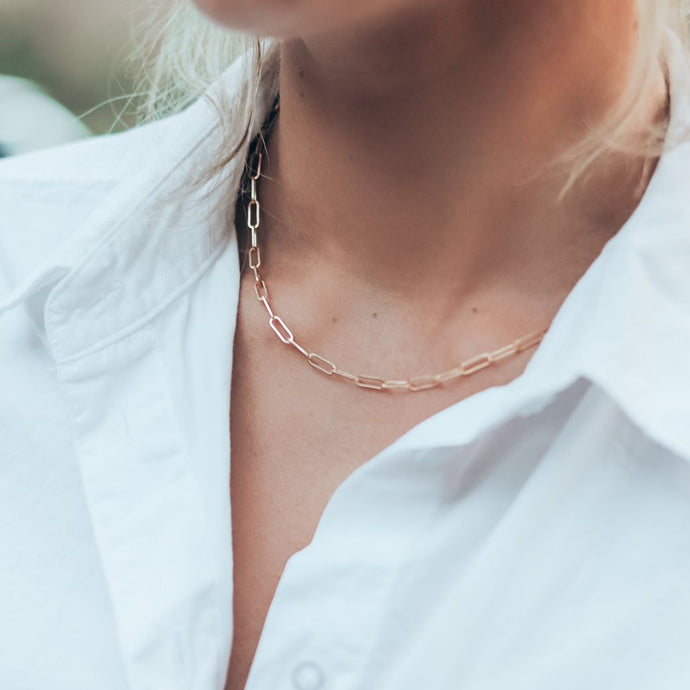 9kt gold Paperclip Chain